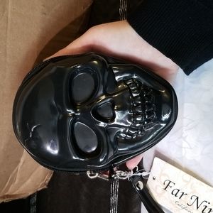 Molded Skull Shell Wristlet Coin Purse